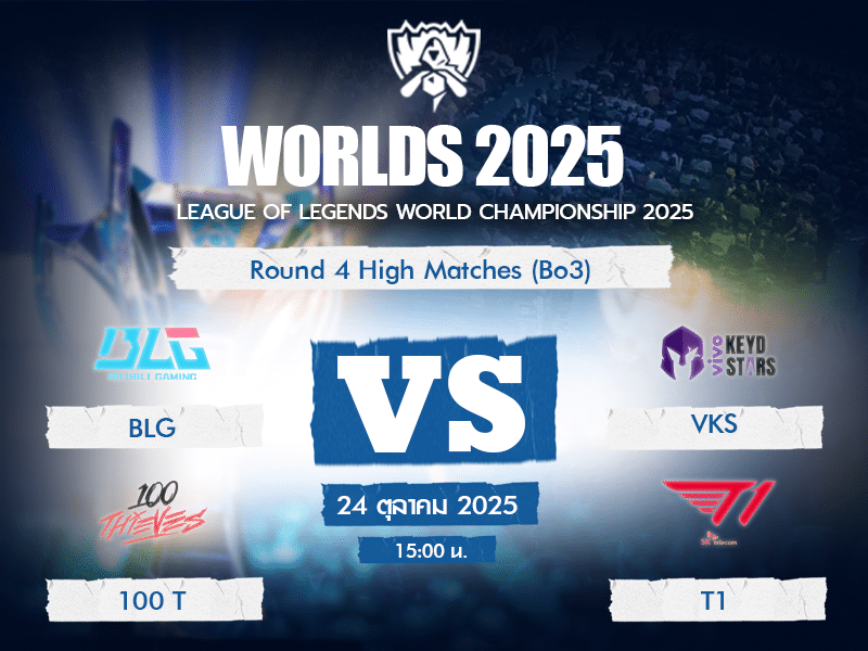 Worlds 2025 Swiss Stage BLG vs VKS – T1 vs 100T